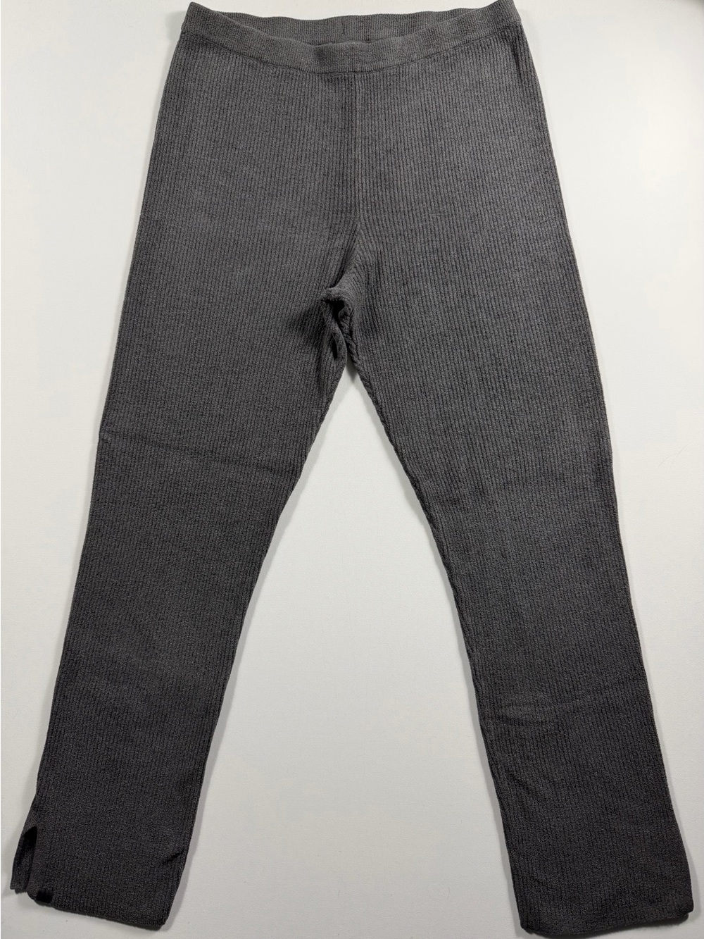 Barefoot Dreams CozyChic Ultra Lite 1X Ribbed Flare Bootcut Pants Gray Lounge